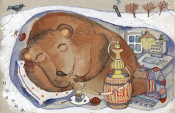 У ведмедя хата біла