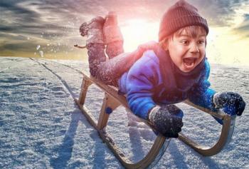 На санчатах