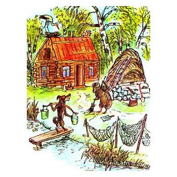 Хатка у березовому лісі