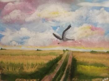 Полет степного журавля