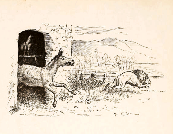 Осел, півень та лев