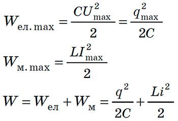 Формули енергії для коливального контуру