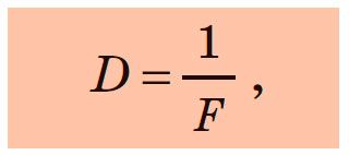 Оптична сила лінзи. Формула