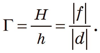 Формула для збільшення Г лінзи