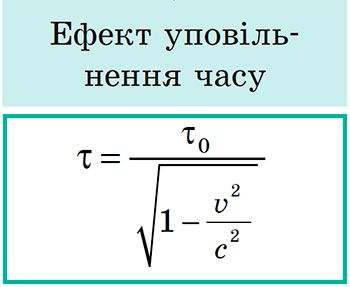 Ефект уповільнення часу. Формула