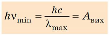 Червона межа фотоефекту. Формула